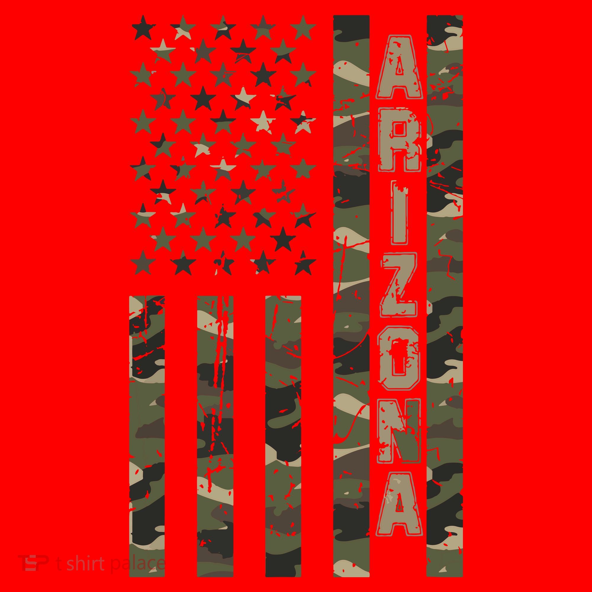 Arizona United States Distressed Camo W Us Flag Santa Hat