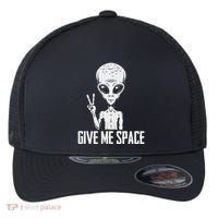 Alien Ufo Space Ship Extraterrestrial Give Me Space Flexfit Unipanel Trucker Cap thumb 0