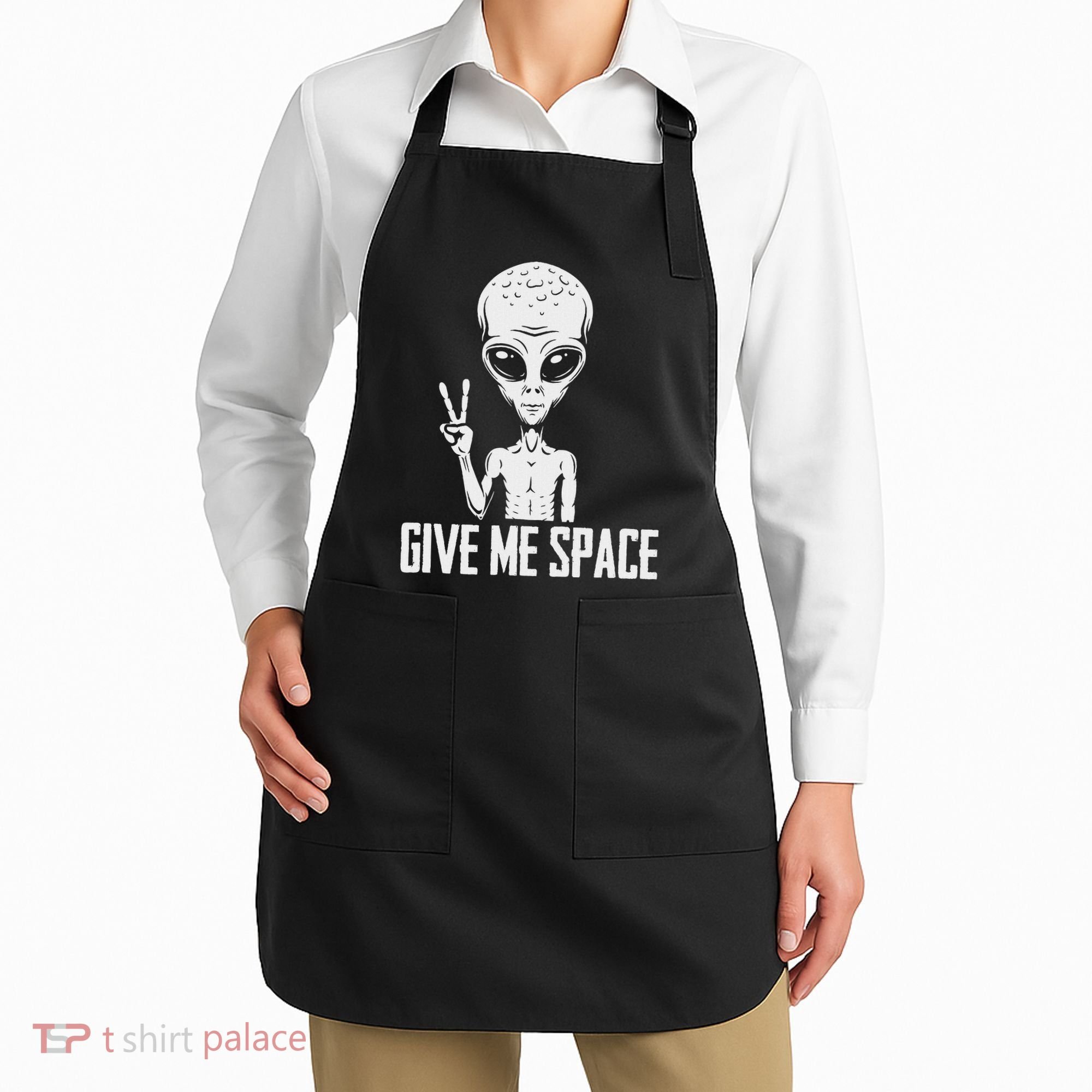 Alien Ufo Space Ship Extraterrestrial Give Me Space Apron