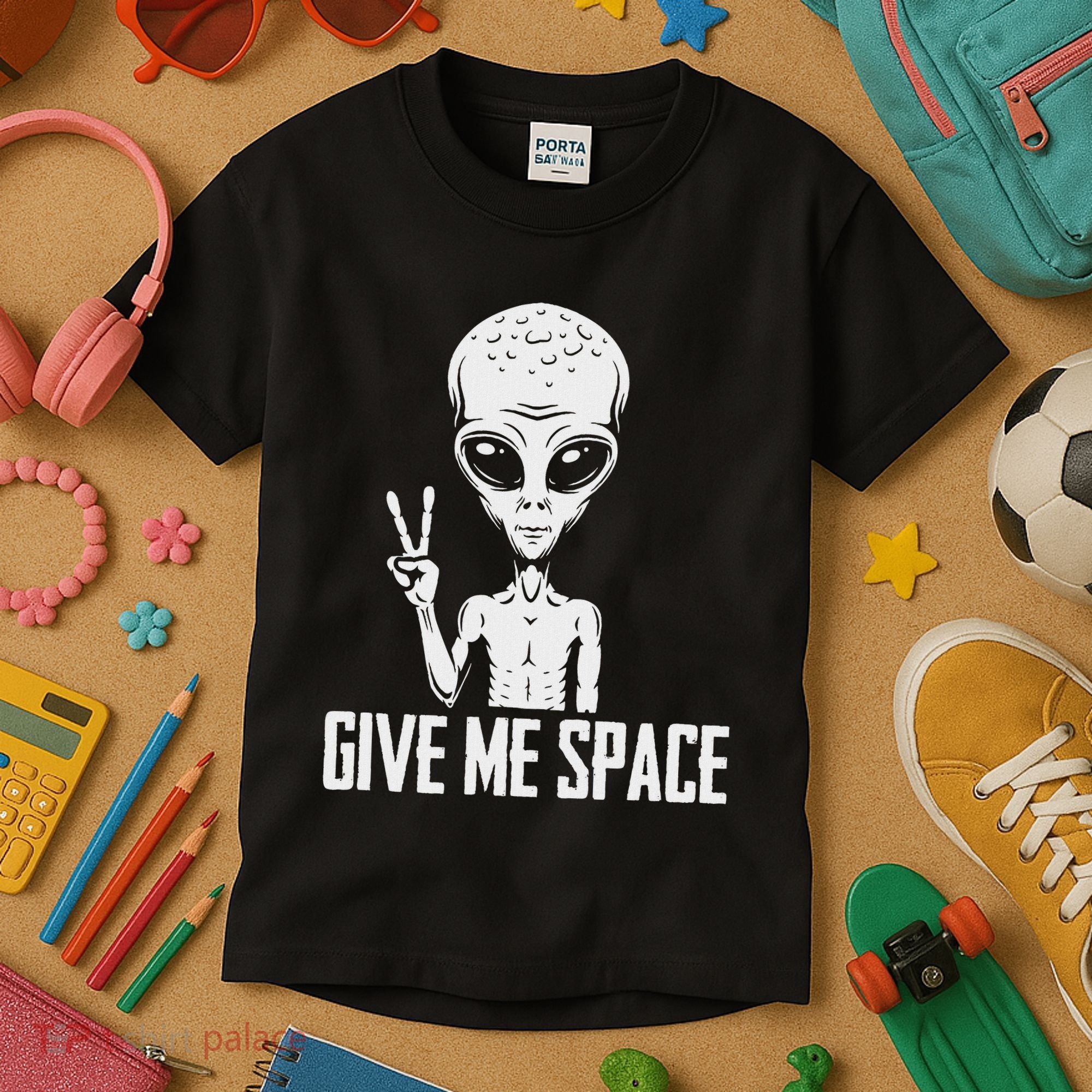 Alien Ufo Space Ship Extraterrestrial Give Me Space Kids T-Shirt
