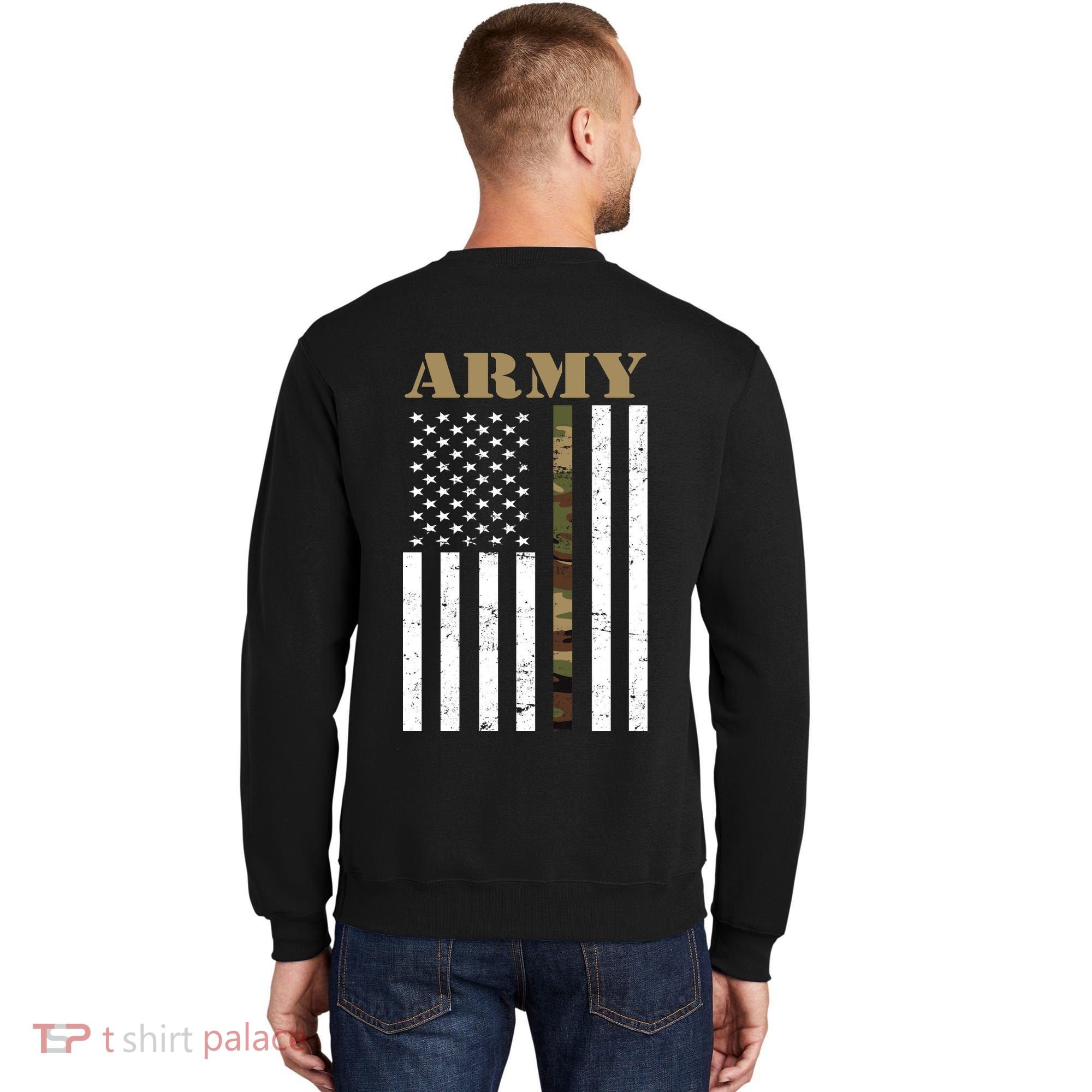 Army United States Thin Camo Line Flag Front And Back Sweatshirt