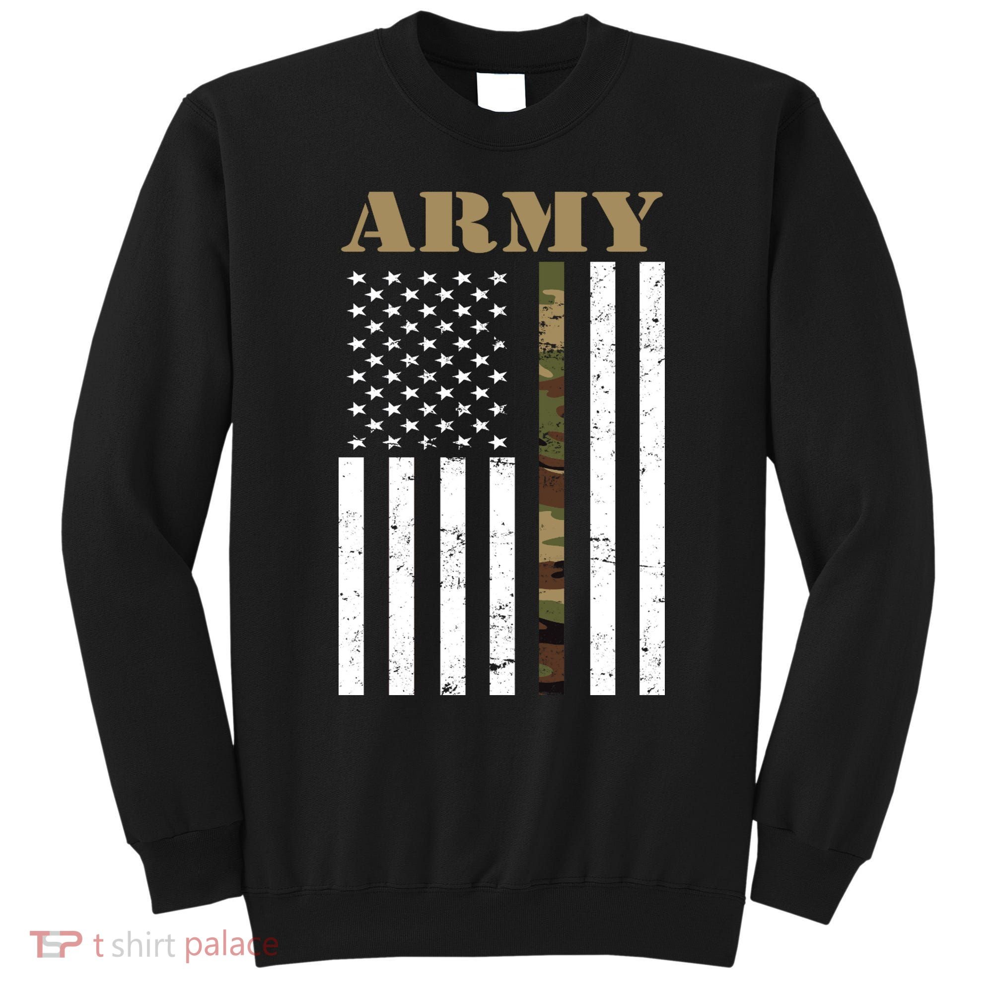 Army United States Thin Camo Line Flag Front And Back Sweatshirt