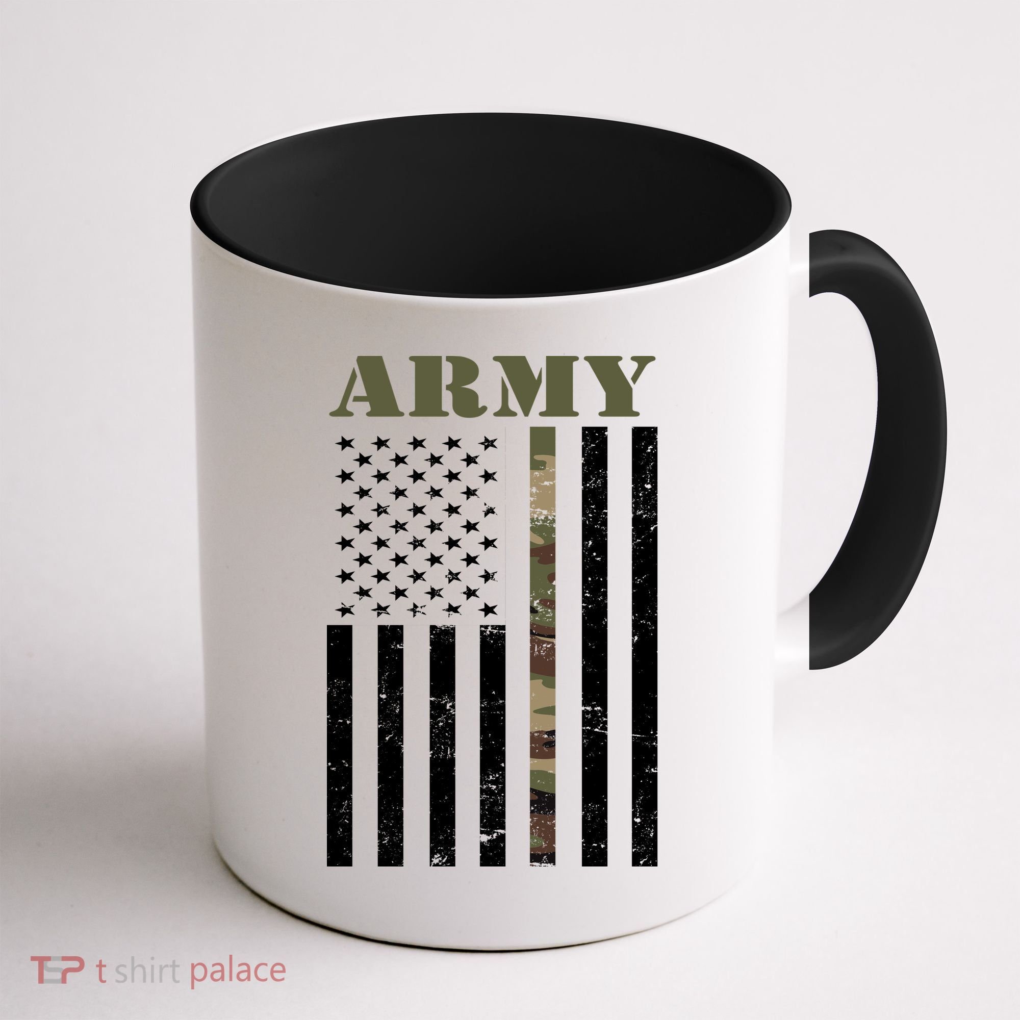 Army United States Thin Camo Line Flag Front And Back Coffee Mug