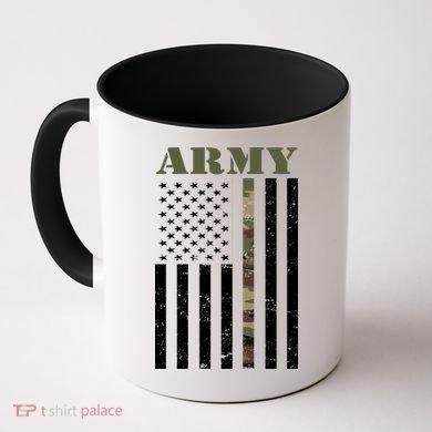 Army United States Thin Camo Line Flag Front And Back Coffee Mug