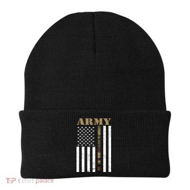 Army United States Thin Camo Line Flag Front And Back Beanie back
