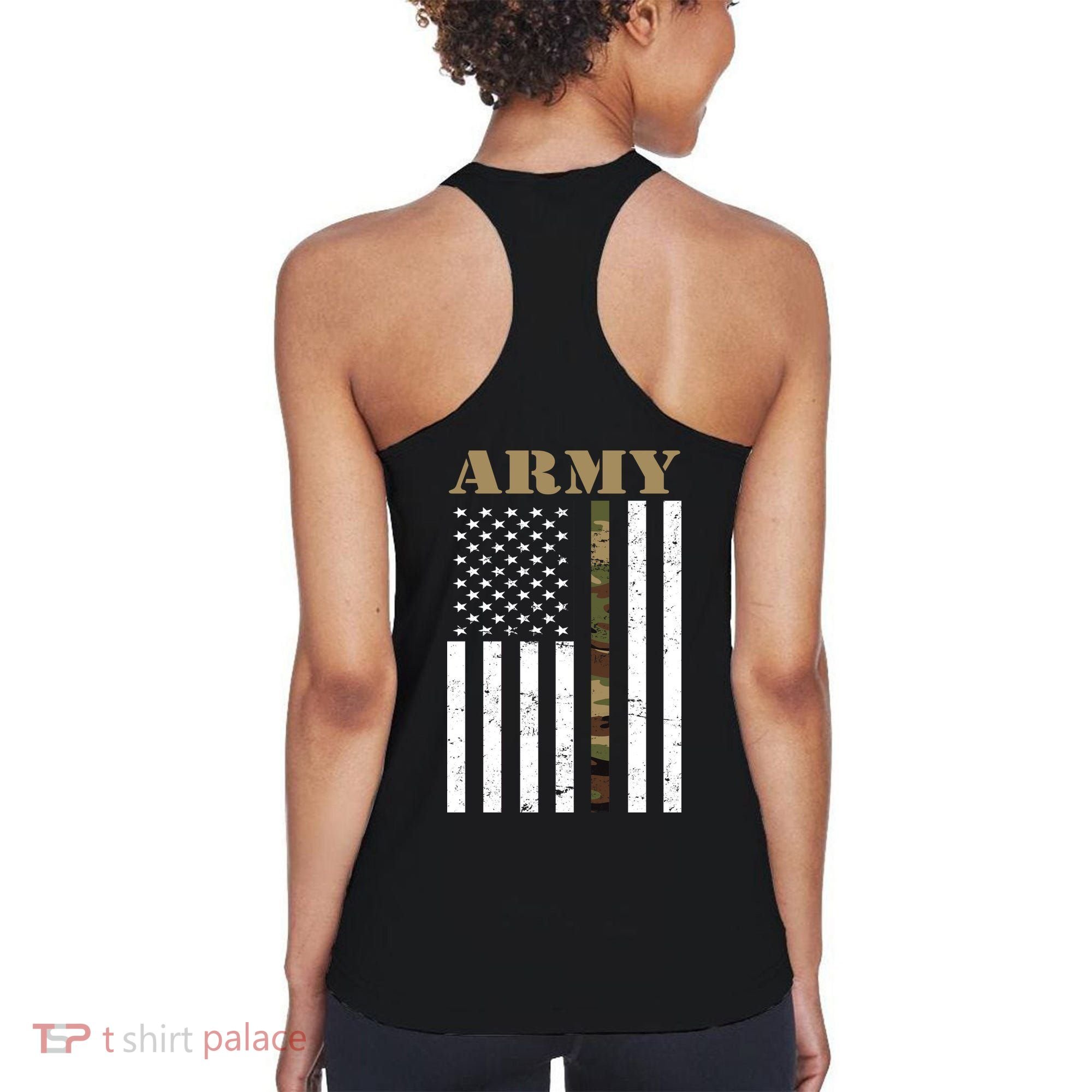Army United States Thin Camo Line Flag Front And Back Women's Tank Top