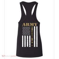Army United States Thin Camo Line Flag Front And Back Women's Tank Top thumb 4