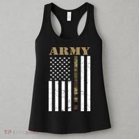 Army United States Thin Camo Line Flag Front And Back Women's Tank Top thumb 3