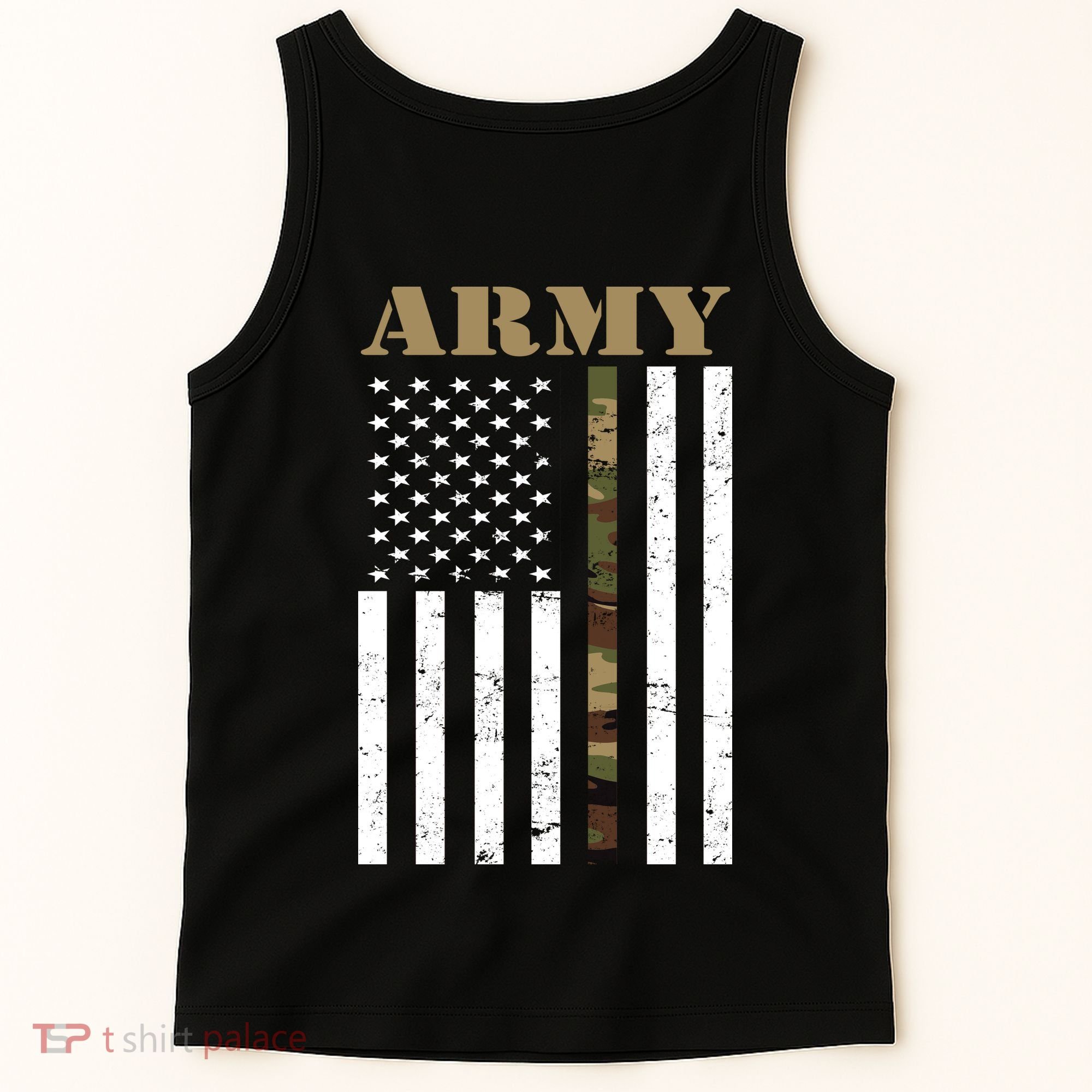 Army United States Thin Camo Line Flag Front And Back Tank Top
