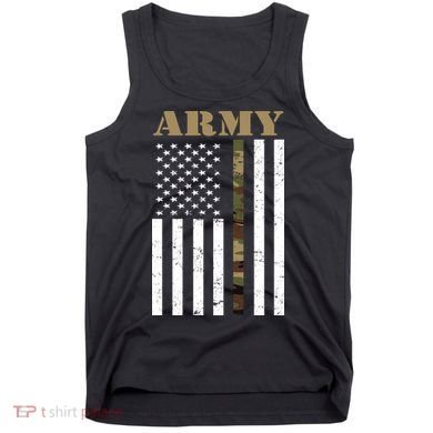 Army United States Thin Camo Line Flag Front And Back Tank Top