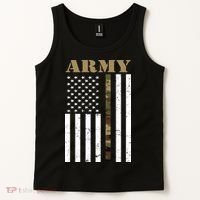 Army United States Thin Camo Line Flag Front And Back Tank Top thumb 2