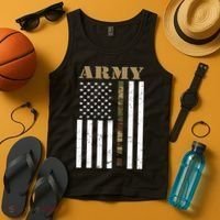 Army United States Thin Camo Line Flag Front And Back Tank Top thumb 4