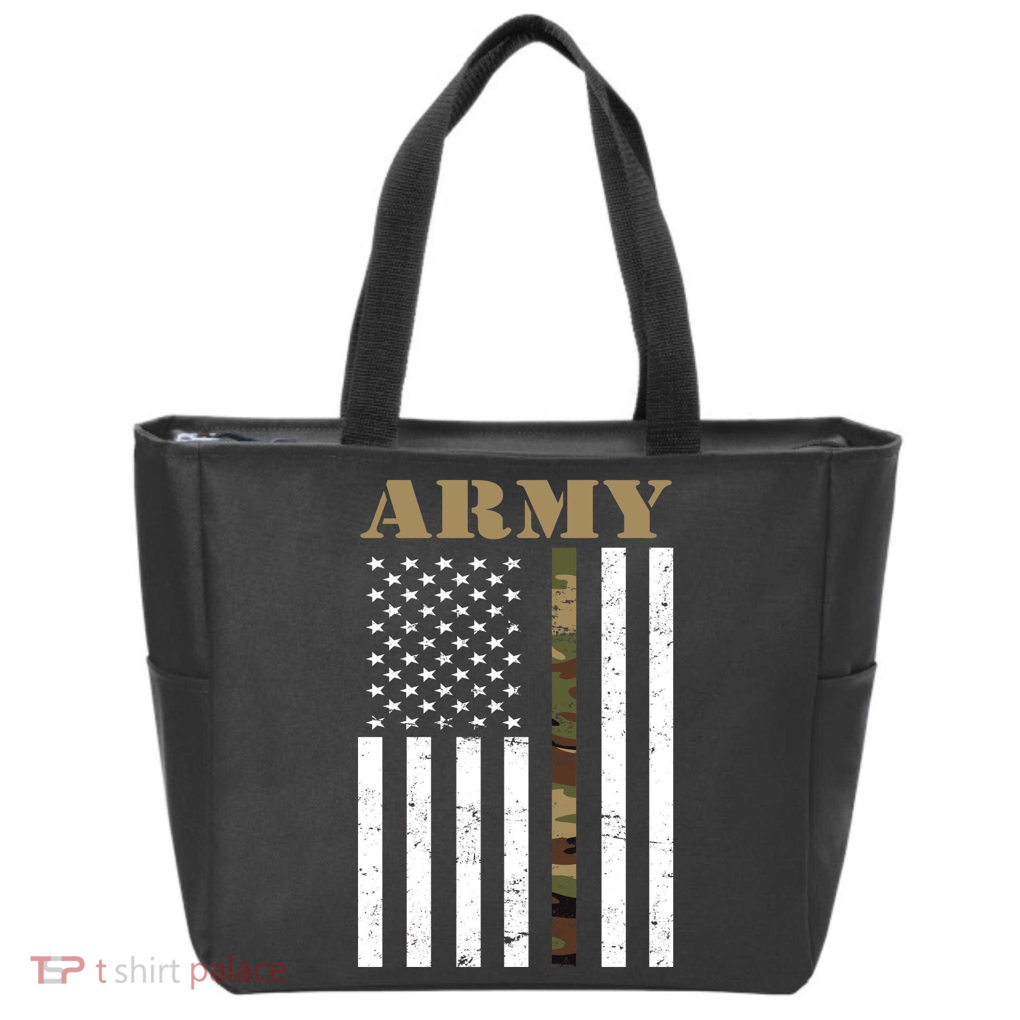 Army United States Thin Camo Line Flag Front And Back Tote Bag