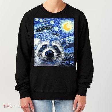 Alien Ufo Starry Night Racoon Women's Sweatshirt