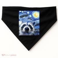 Alien Ufo Starry Night Racoon USA-Made Doggie Bandana thumb 0