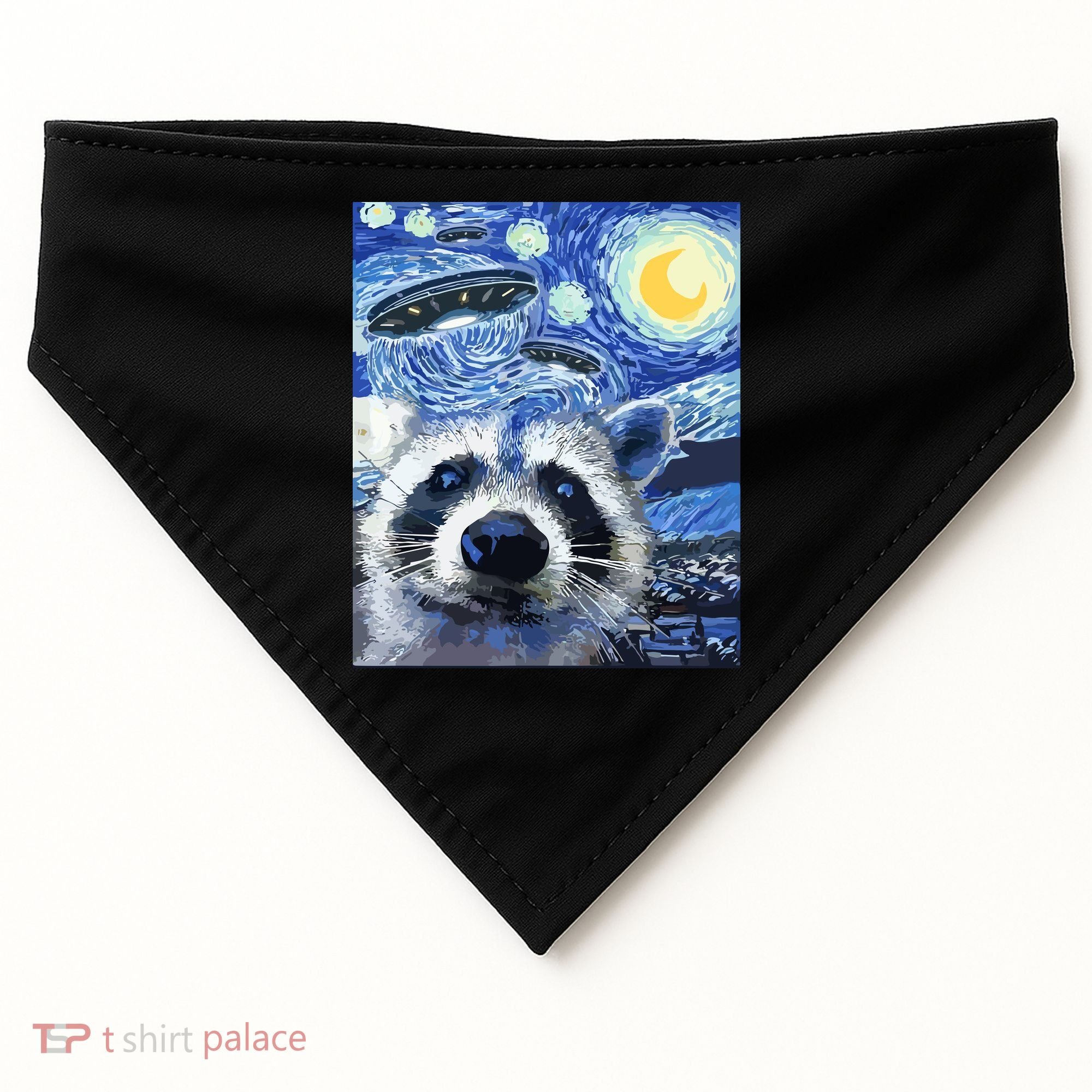 Alien Ufo Starry Night Racoon USA-Made Doggie Bandana