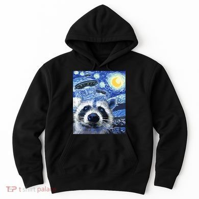 Alien Ufo Starry Night Racoon Hoodie