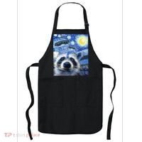 Alien Ufo Starry Night Racoon Apron thumb 0