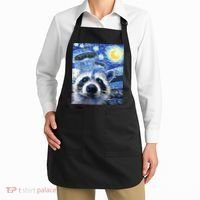 Alien Ufo Starry Night Racoon Apron thumb 2