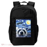 Alien Ufo Starry Night Racoon Backpack thumb 0