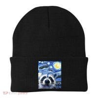 Alien Ufo Starry Night Racoon Beanie thumb 0