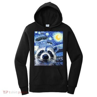 Alien Ufo Starry Night Racoon Women's Hoodie