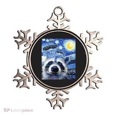 Alien Ufo Starry Night Racoon Ornament