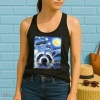 Alien Ufo Starry Night Racoon Women's Tank Top thumb 2