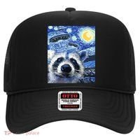 Alien Ufo Starry Night Racoon Hat thumb 0
