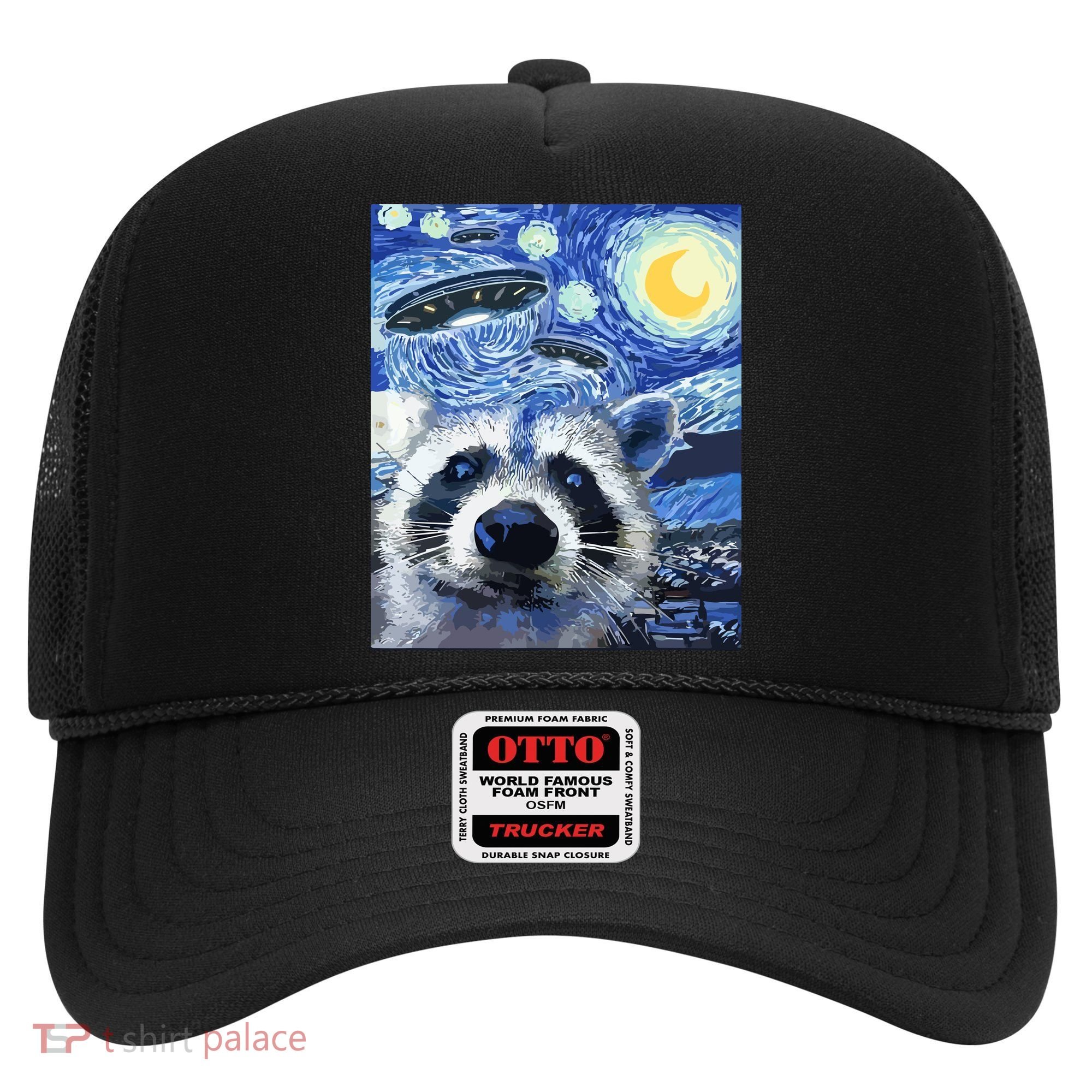 Alien Ufo Starry Night Racoon Hat