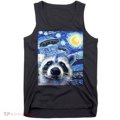 Alien Ufo Starry Night Racoon Tank Top