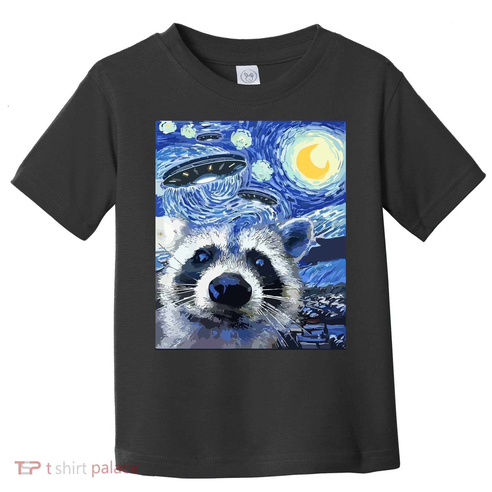 Alien Ufo Starry Night Racoon Toddler T-Shirt