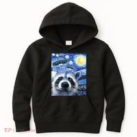 Alien Ufo Starry Night Racoon Kids Hoodie thumb 0