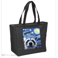 Alien Ufo Starry Night Racoon Tote Bag thumb 2