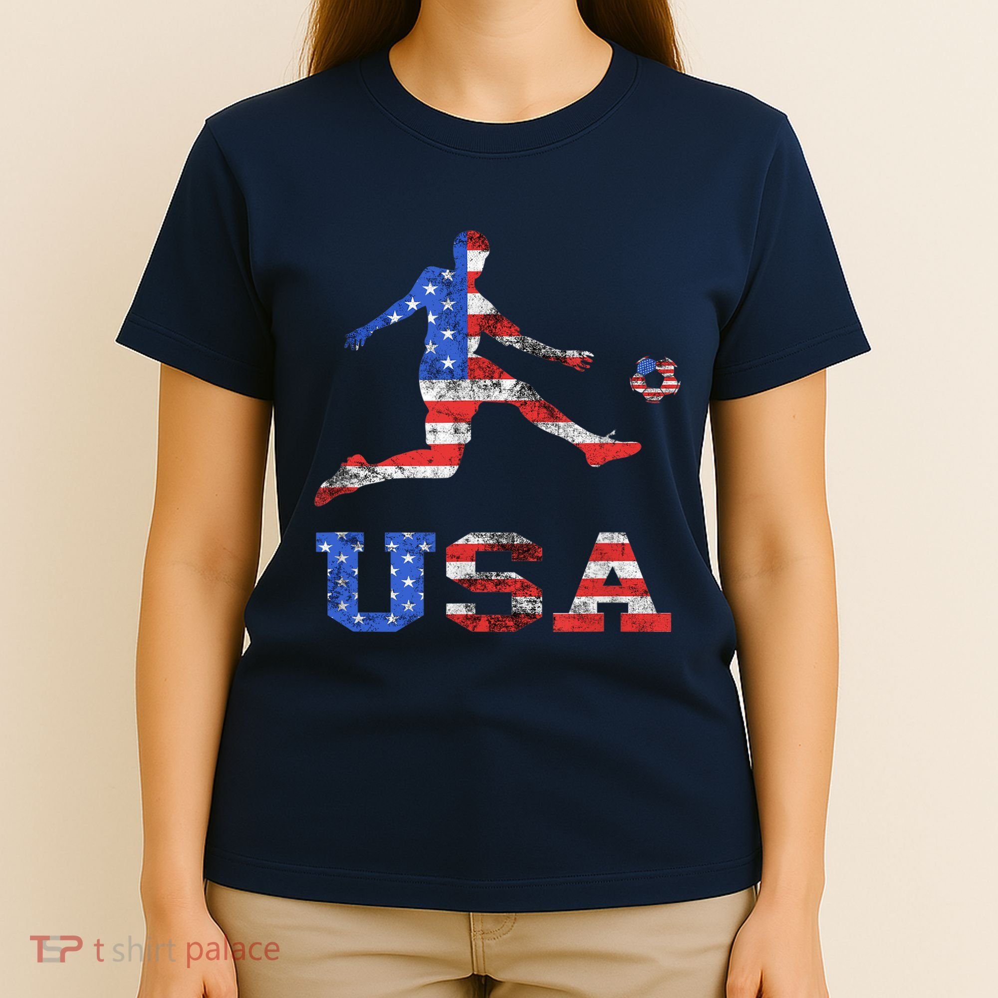America USA Soccer Player American USA America Flag T-Shirt