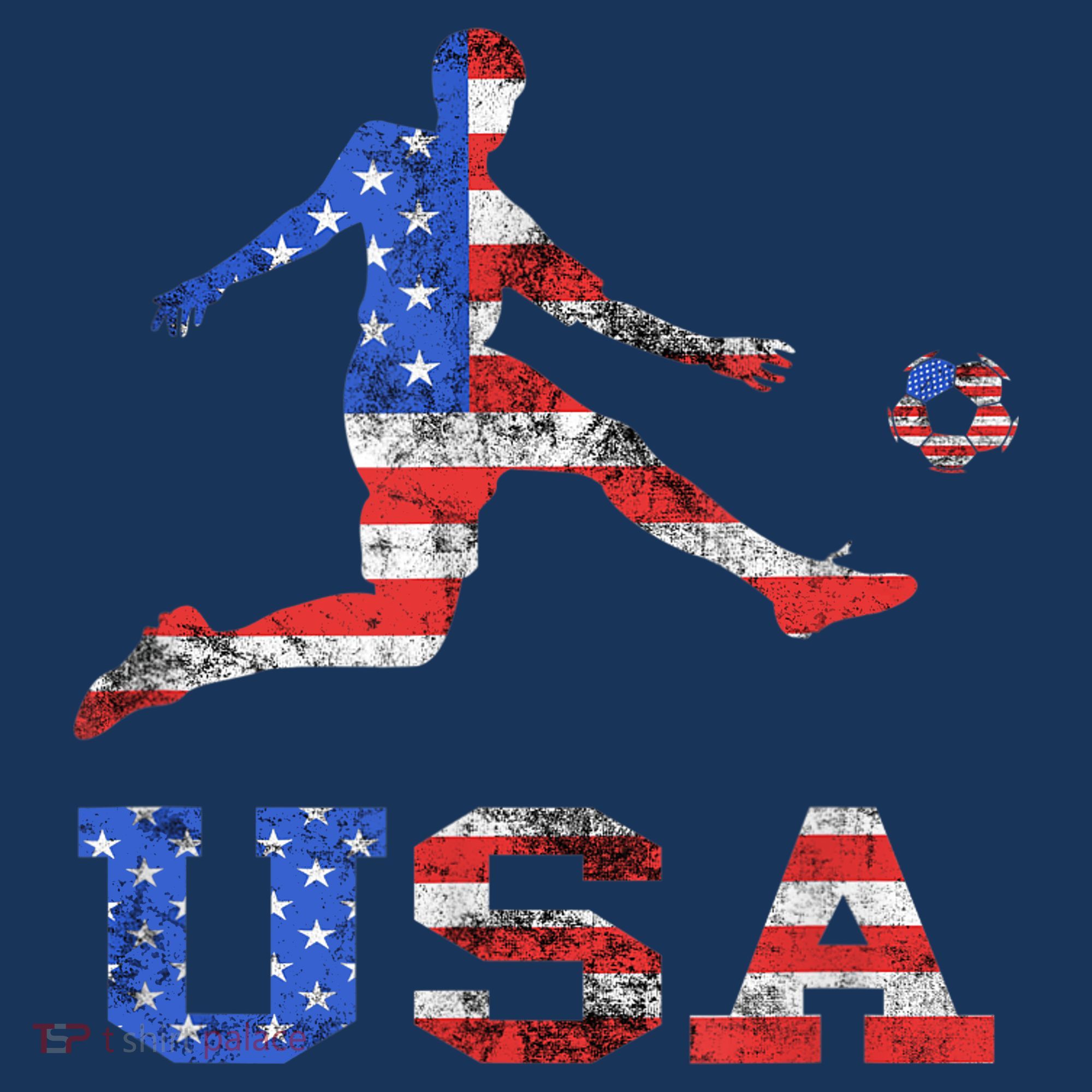 America USA Soccer Player American USA America Flag T-Shirt