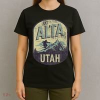 Alta Utah Ski Mountains Skier Winter Outdoors Vintage T-Shirt thumb 4