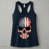 American USA Skull Grunge American Flag Women's Tank Top thumb 3