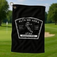 Alta Utah Snow Skiing Golf Towel thumb 1