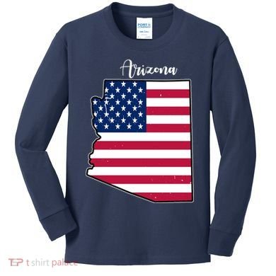 Arizona United States Map Kids Long Sleeve Shirt