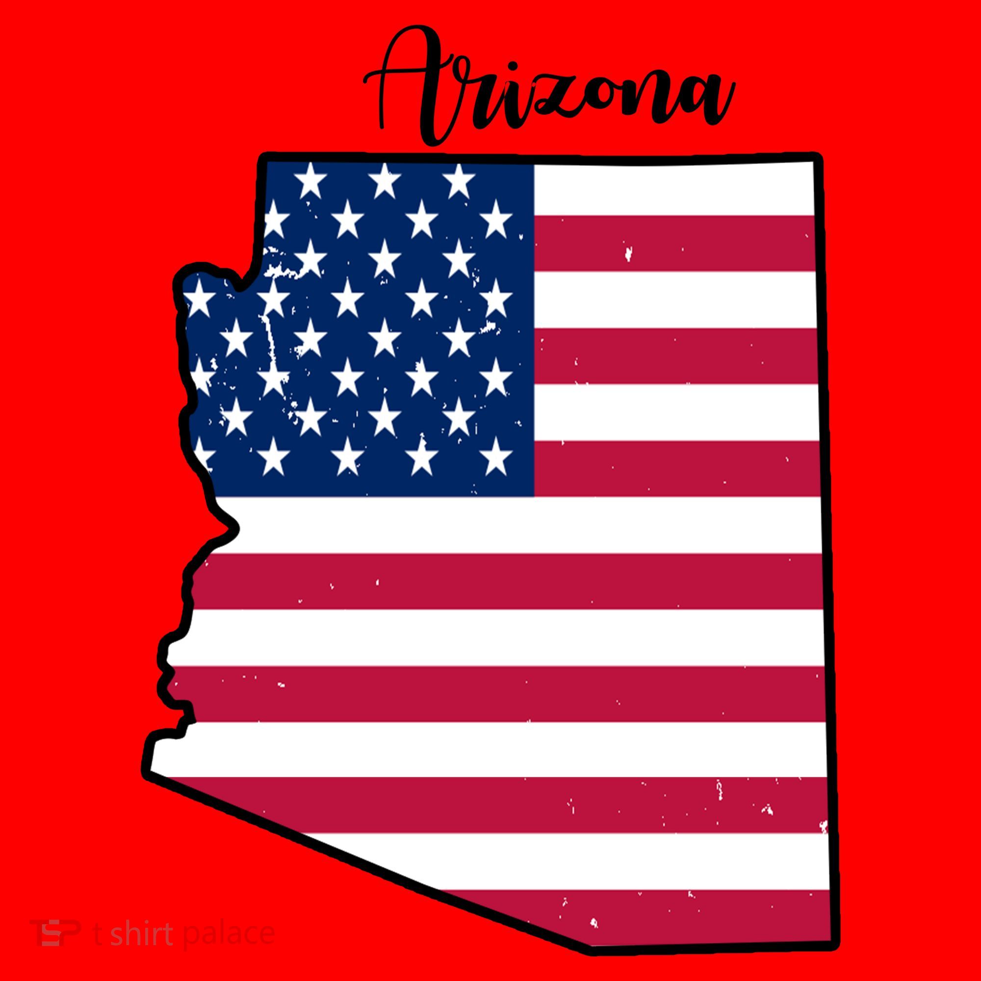 Arizona United States Map Santa Hat