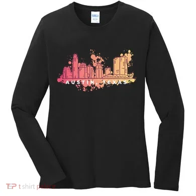 Austin Texas Skyline Women's Long Sleeve Shirt