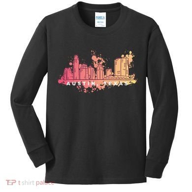 Austin Texas Skyline Kids Long Sleeve Shirt
