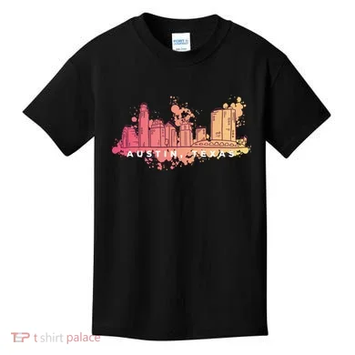 Austin Texas Skyline Kids T-Shirt