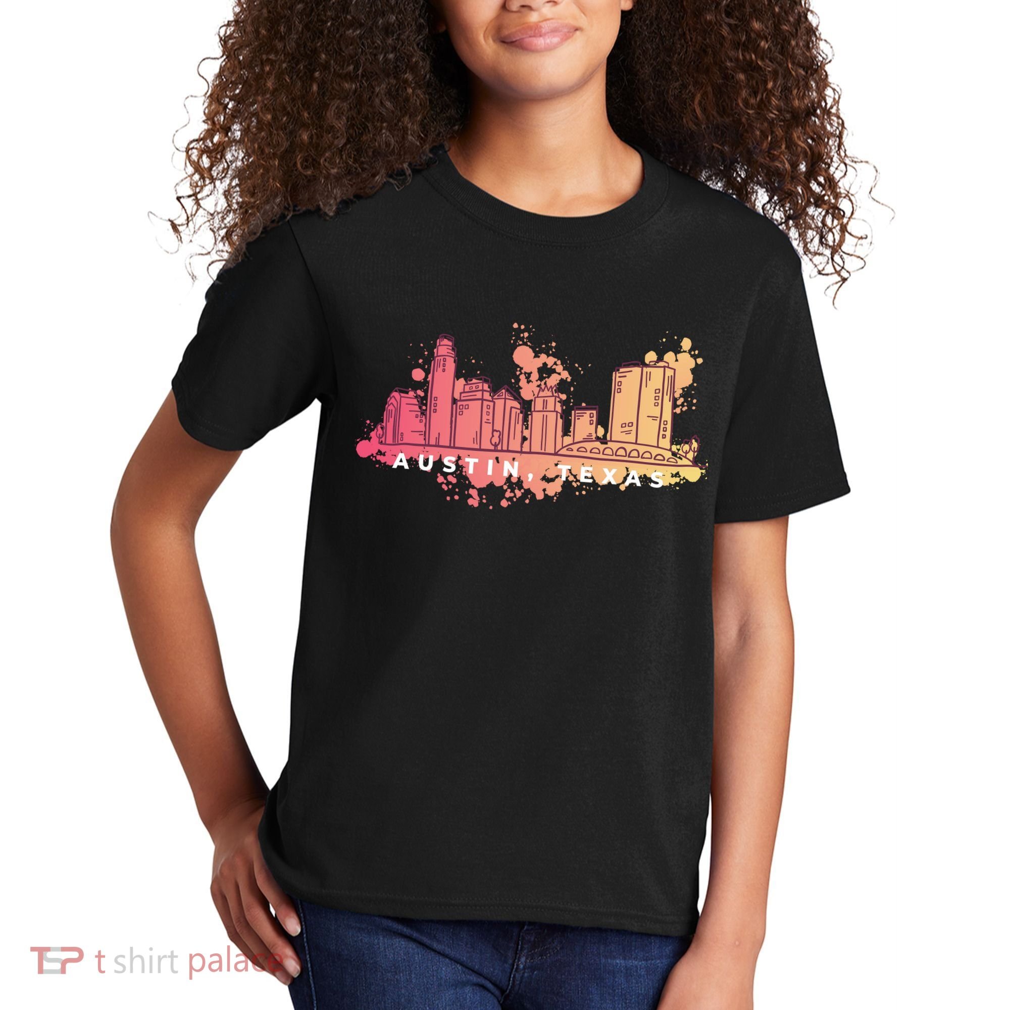 Austin Texas Skyline Kids T-Shirt