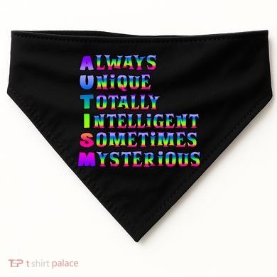 Always Unique Totally Intelligent Sometimes Mysterious Autism Awareness USA-Made Doggie Bandana