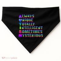 Always Unique Totally Intelligent Sometimes Mysterious Autism Awareness USA-Made Doggie Bandana thumb 0