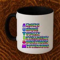 Always Unique Totally Intelligent Sometimes Mysterious Autism Awareness Coffee Mug thumb 2