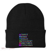 Always Unique Totally Intelligent Sometimes Mysterious Autism Awareness Beanie thumb 0