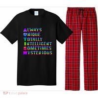 Always Unique Totally Intelligent Sometimes Mysterious Autism Awareness Pajama Set thumb 0